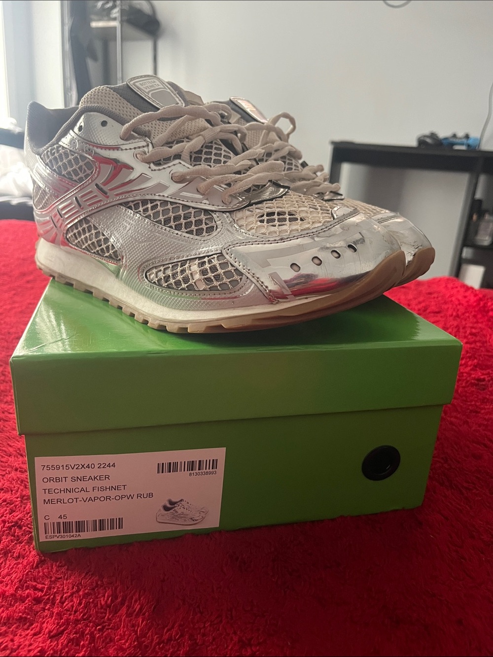 Bottega Veneta Silver Mesh Orbit Sneaker